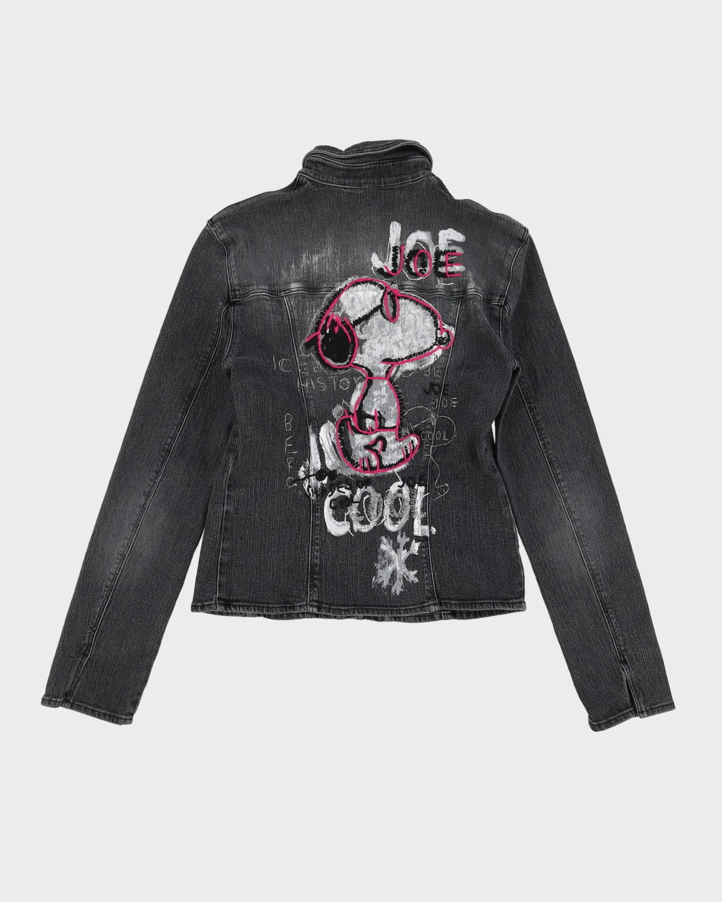 00s Y2K Iceberg X Snoopy Peanuts Grey Denim Jacket - M