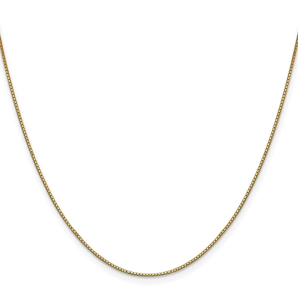 10KT Yellow Gold 22-inch 0.9MM Lobster Clasp Box Chain