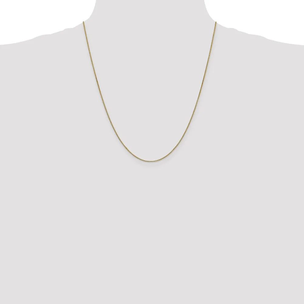 10KT Yellow Gold 22-inch 0.9MM Lobster Clasp Box Chain