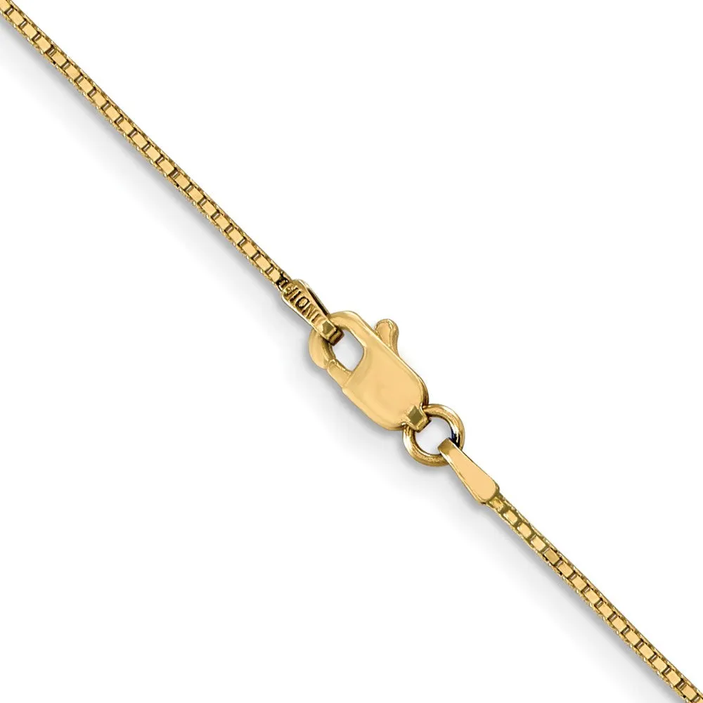 10KT Yellow Gold 22-inch 0.9MM Lobster Clasp Box Chain