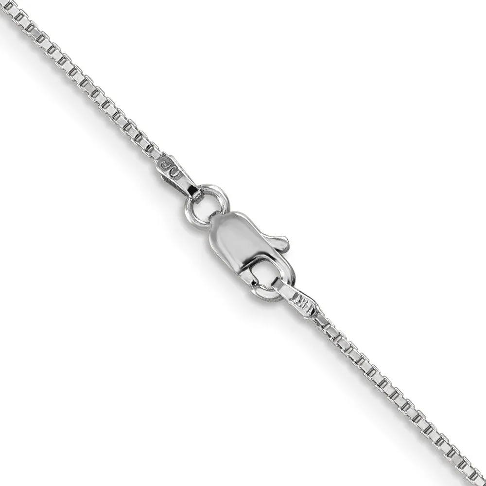 14KT White Gold 16-inch 1MM Lobster Clasp Box Chain