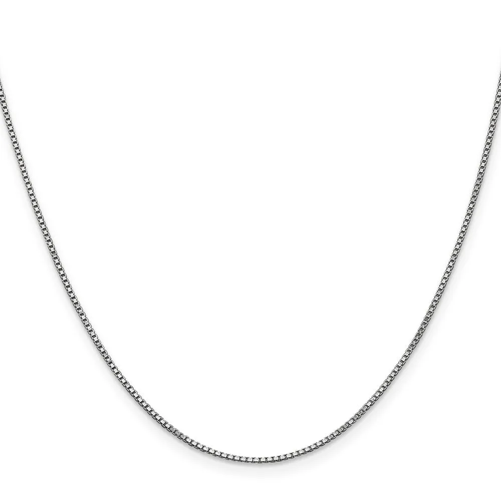 14KT White Gold 16-inch 1MM Lobster Clasp Box Chain