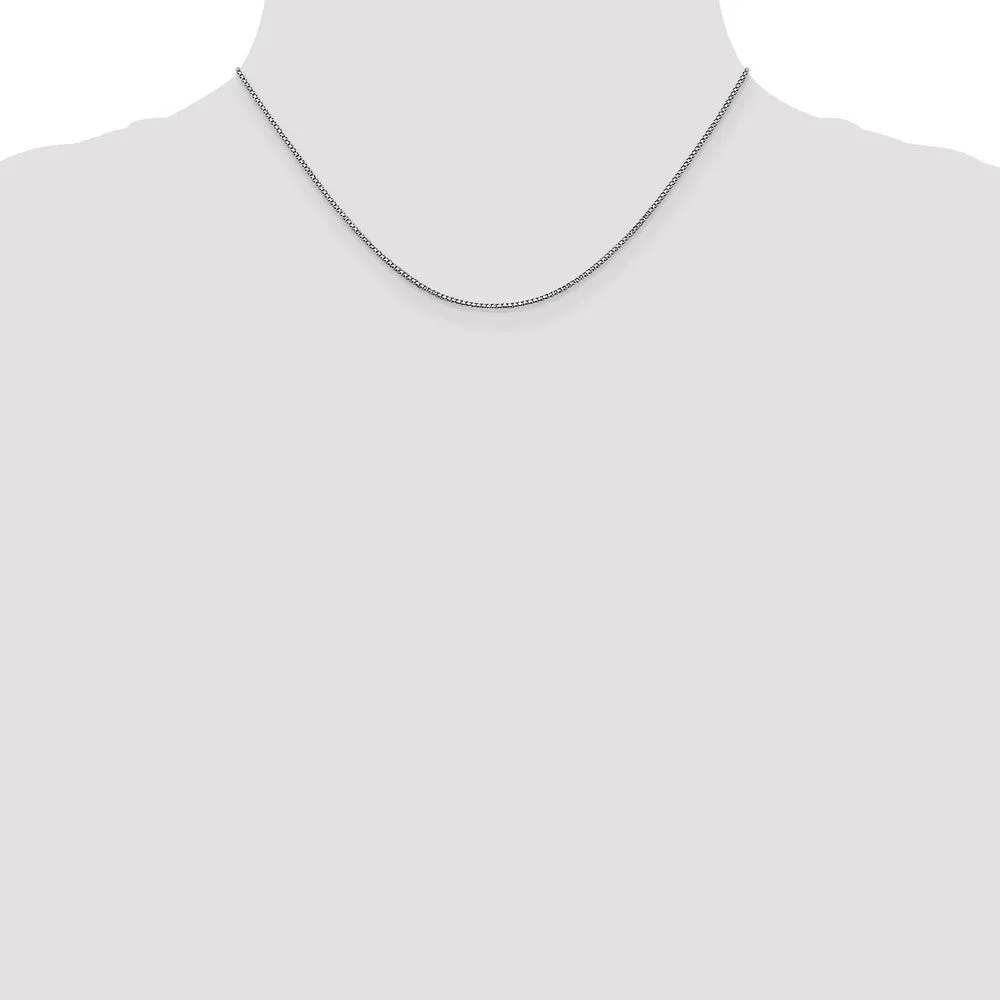 14KT White Gold 16-inch 1MM Lobster Clasp Box Chain
