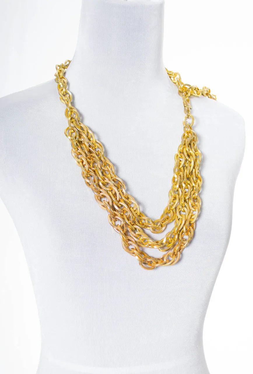 1980's Vintage Gold Metal Chain Belt Vintage