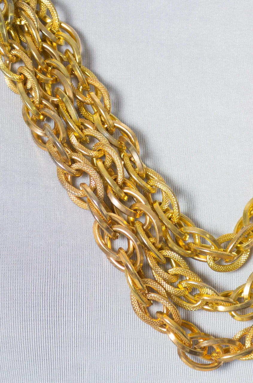 1980's Vintage Gold Metal Chain Belt Vintage
