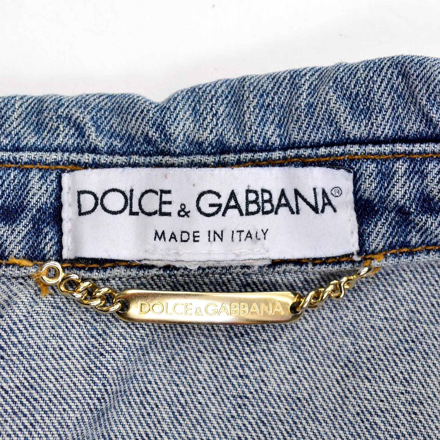 1990s Dolce & Gabbana Distressed Jean Denim Vintage Jacket Italy