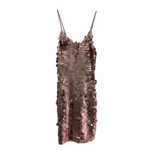 1.State Pink Metallic Sequin Women's Flapper Bodycon Tank Midi Dress NWT Size 0