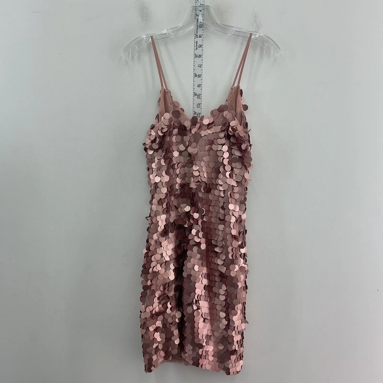 1.State Pink Metallic Sequin Women's Flapper Bodycon Tank Midi Dress NWT Size 0