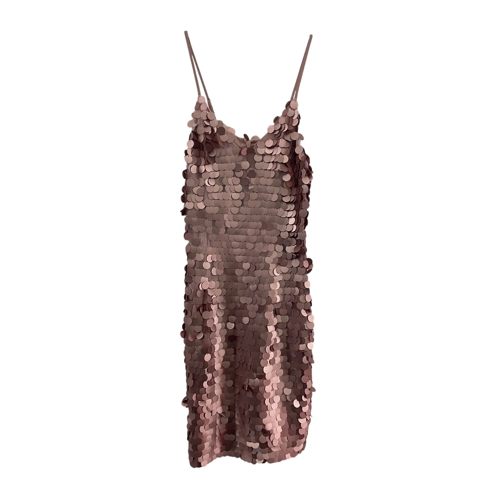 1.State Pink Metallic Sequin Women's Flapper Bodycon Tank Midi Dress NWT Size 0