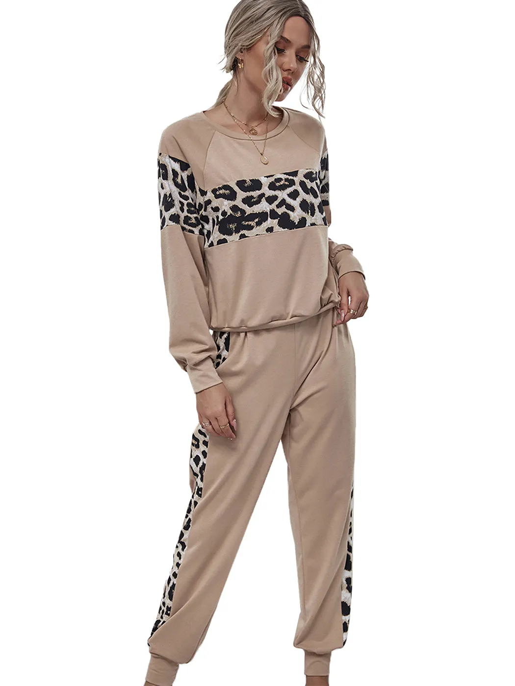 2 Piece Leopard Print Jump Suit Set