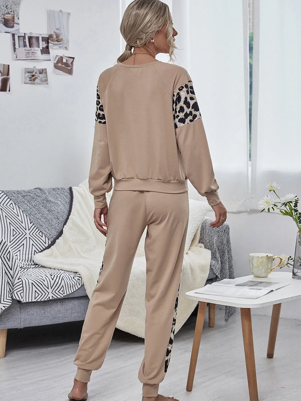 2 Piece Leopard Print Jump Suit Set