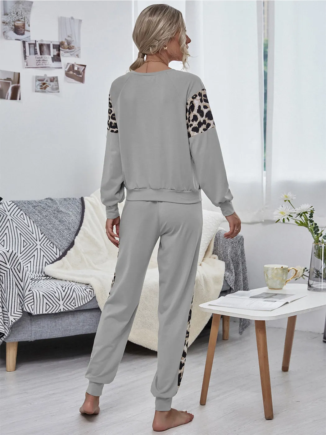2 Piece Leopard Print Jump Suit Set