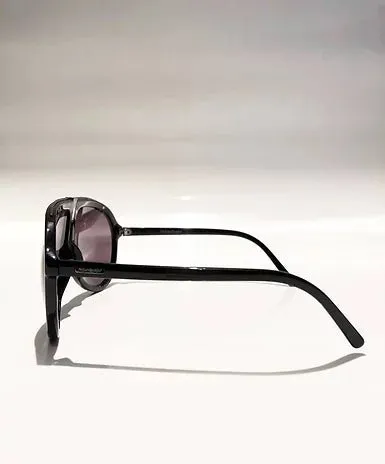 2000s YVES SAINT LAURENT OVERSIZED AVIATOR BLACK SUNGLASSES
