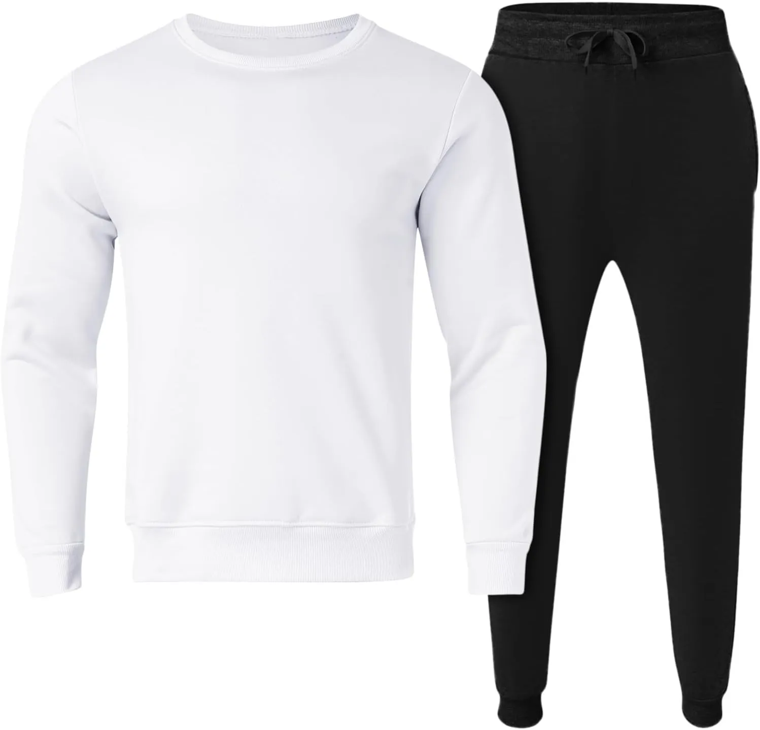 2023 Mens 2 Piece Outfits Tracksuit Set Winter Long Sleeve T Shirt Pants Set Fashion Stylish Plus Size Jogger Suit Sweatsuit