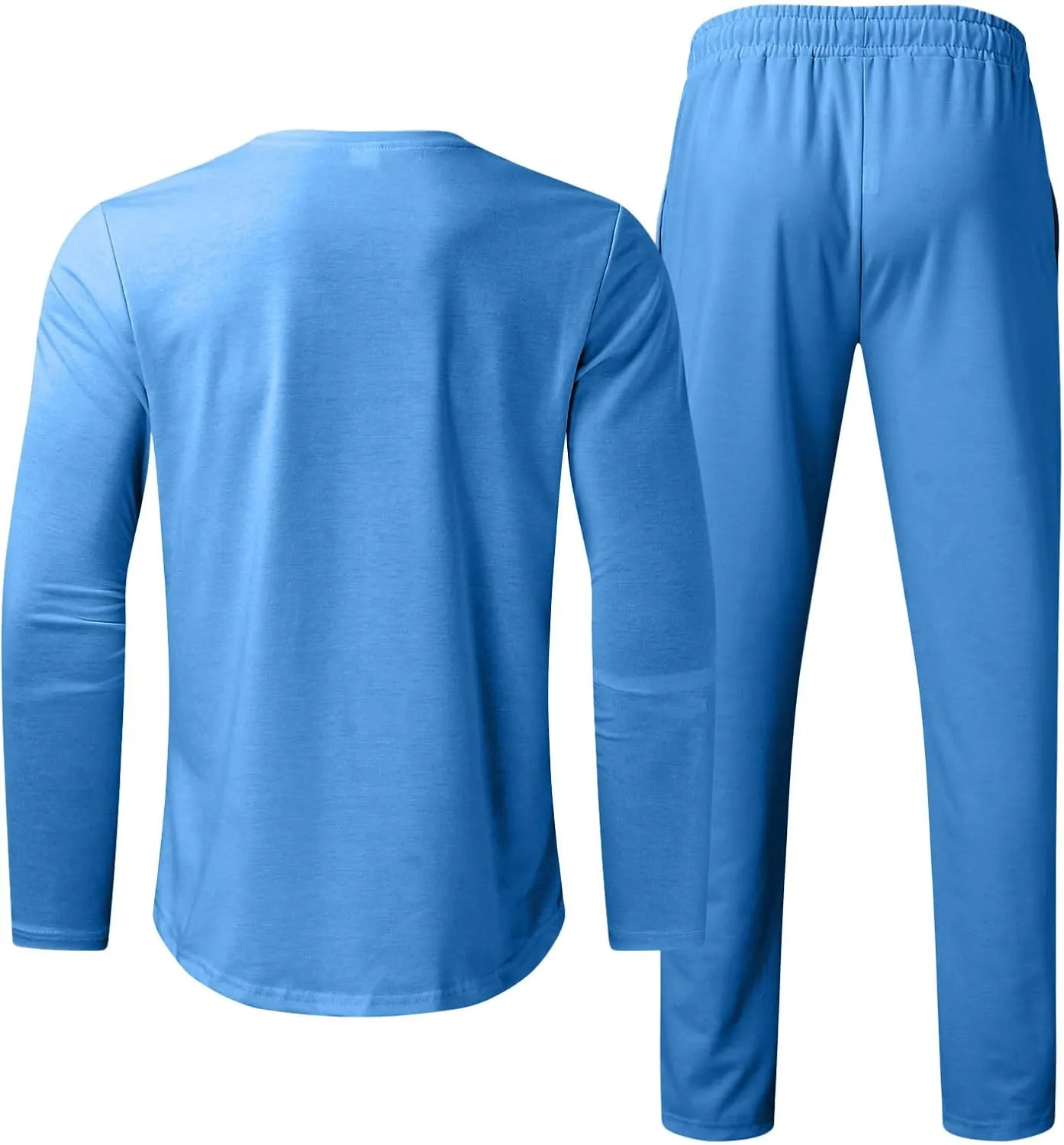 2023 Men's Tracksuit 2 Piece Outfits Plain Long Sleeve Tshirt and Sweatpants Sweatsuit Sets Casual Jogging Athletic Suits