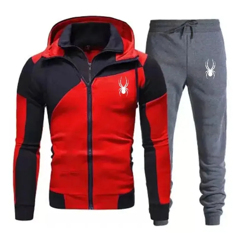 2024New Men's Autumn Winter Sets Zipper Hoodie Pants Pieces Casual Tracksuit Male Sportswear Brand Clothing Sweat Suit