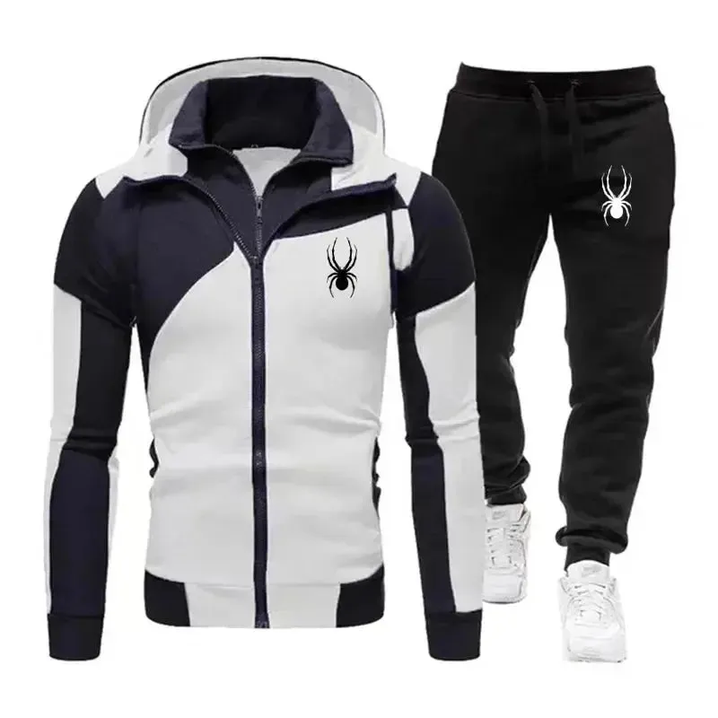 2024New Men's Autumn Winter Sets Zipper Hoodie Pants Pieces Casual Tracksuit Male Sportswear Brand Clothing Sweat Suit