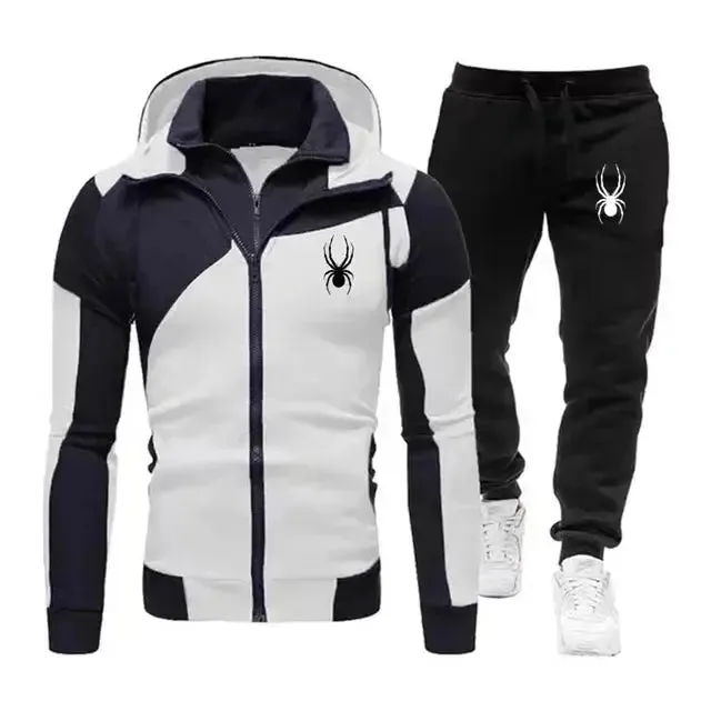 2024New Men's Autumn Winter Sets Zipper Hoodie Pants Pieces Casual Tracksuit Male Sportswear Brand Clothing Sweat Suit