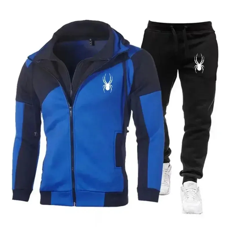 2024New Men's Autumn Winter Sets Zipper Hoodie Pants Pieces Casual Tracksuit Male Sportswear Brand Clothing Sweat Suit