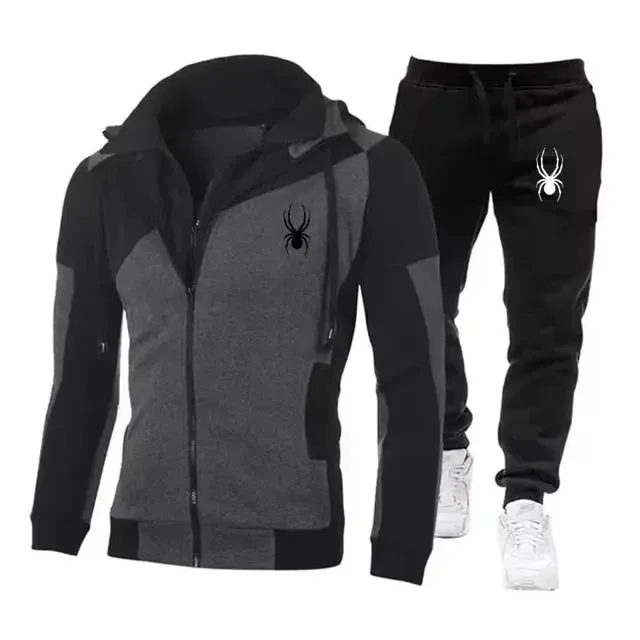 2024New Men's Autumn Winter Sets Zipper Hoodie Pants Pieces Casual Tracksuit Male Sportswear Brand Clothing Sweat Suit