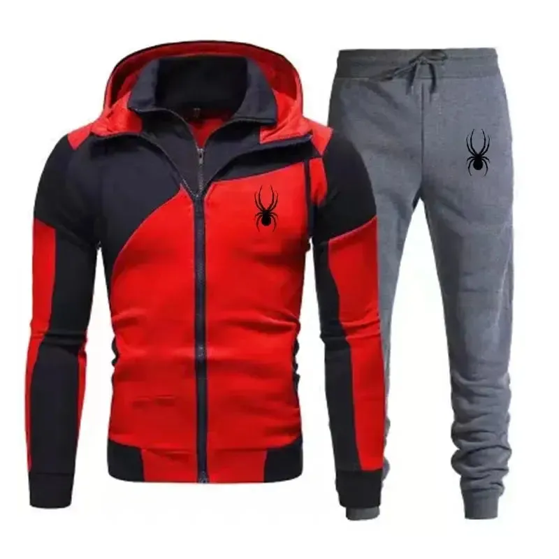 2024New Men's Autumn Winter Sets Zipper Hoodie Pants Pieces Casual Tracksuit Male Sportswear Brand Clothing Sweat Suit