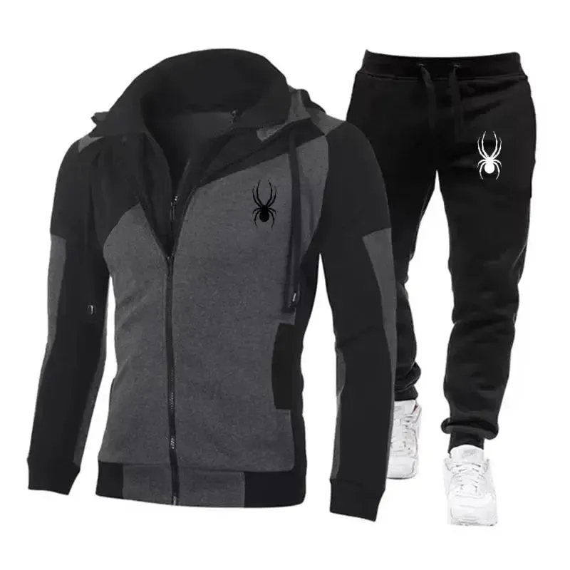 2024New Men's Autumn Winter Sets Zipper Hoodie Pants Pieces Casual Tracksuit Male Sportswear Brand Clothing Sweat Suit