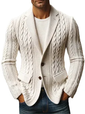 【24-hour shipping】Fashion Solid Color Lapel Knitted Jacket