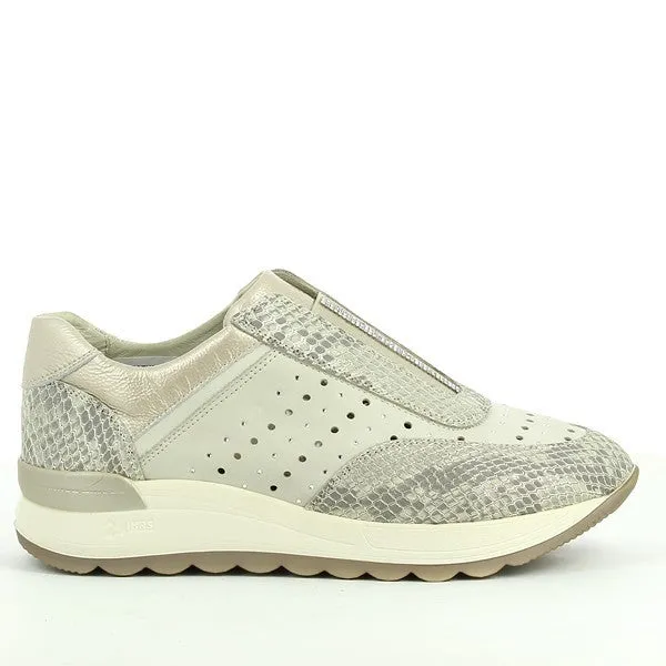 24 Hrs 24416 Snake Print Beige Sneakers