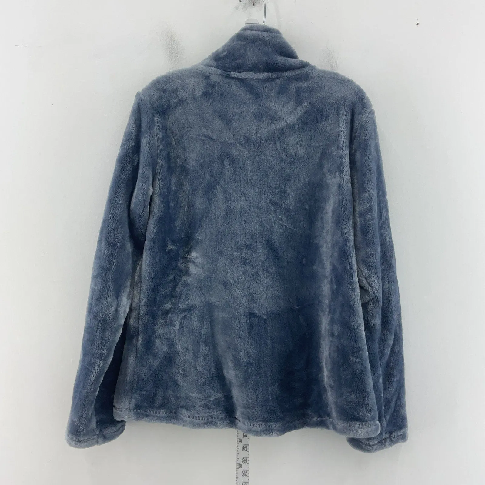 32 Degrees Women's Dark Blue Faux Fur Full Zip Sweatshirt, Medium, Preowned