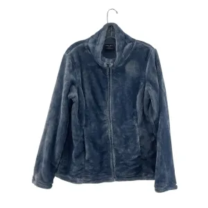 32 Degrees Women's Dark Blue Faux Fur Full Zip Sweatshirt, Medium, Preowned