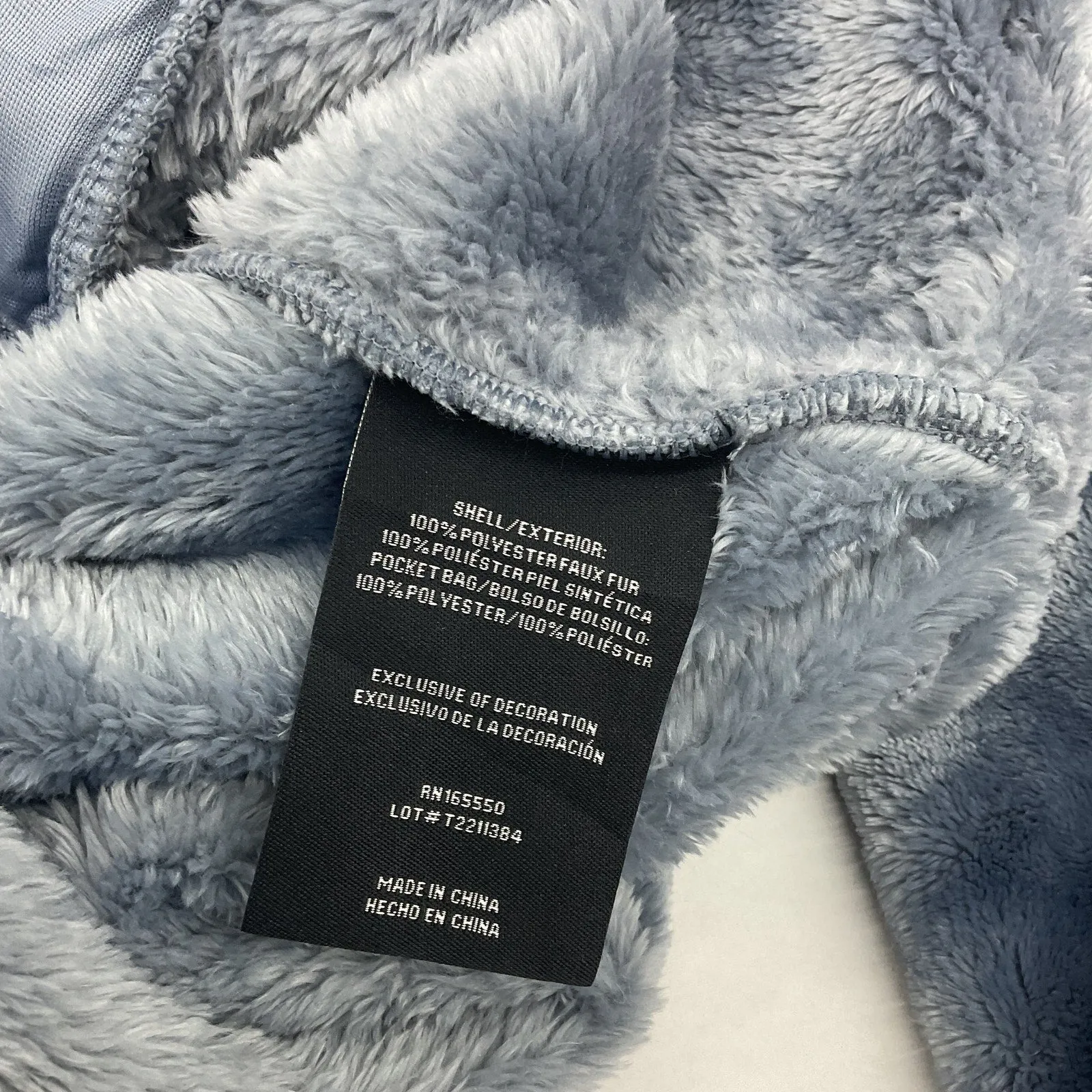 32 Degrees Women's Dark Blue Faux Fur Full Zip Sweatshirt, Medium, Preowned