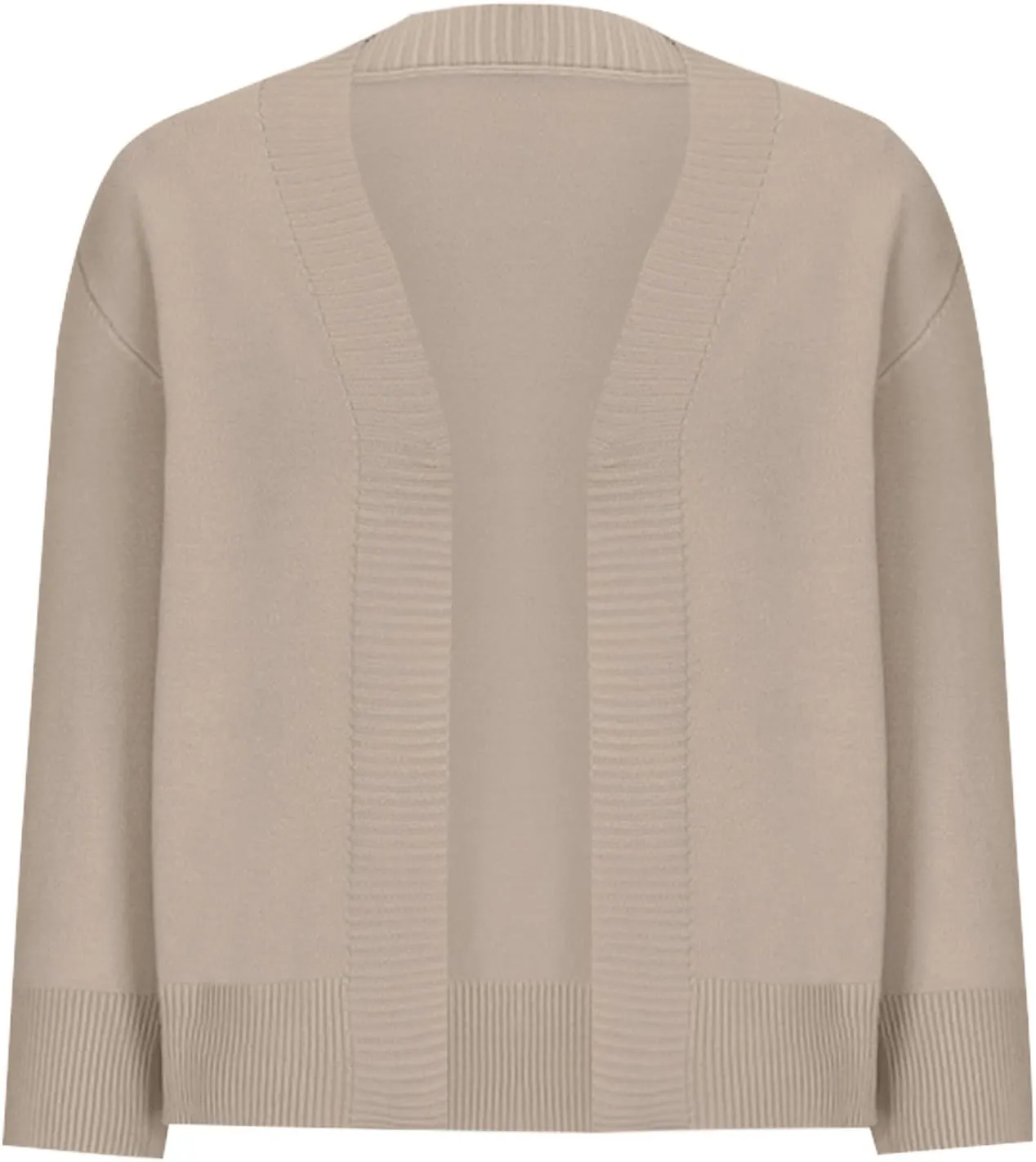 3/4 Sleeve Knit Cropped Shrug Women Fall Comfy Lightweight Cardigan Sweater Elegant Casual Open Front Bolero Outwear