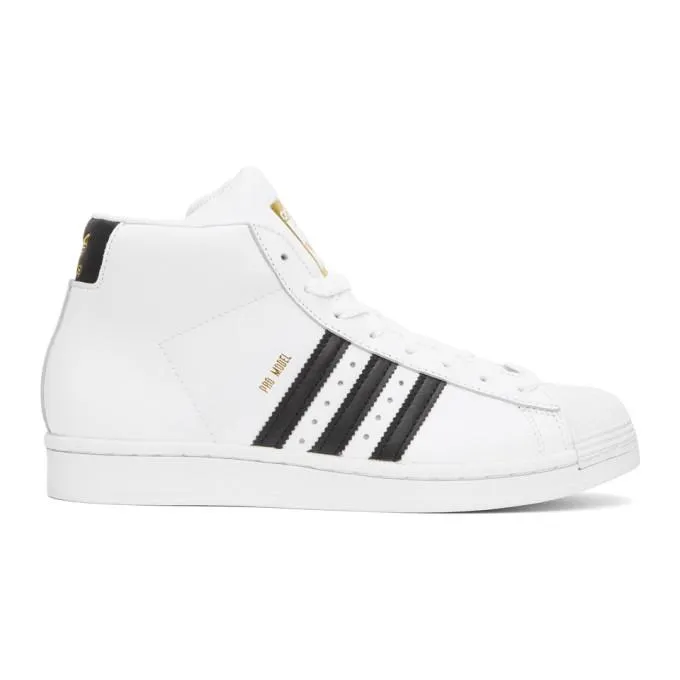 adidas Originals White Pro Model High-Top Sneakers