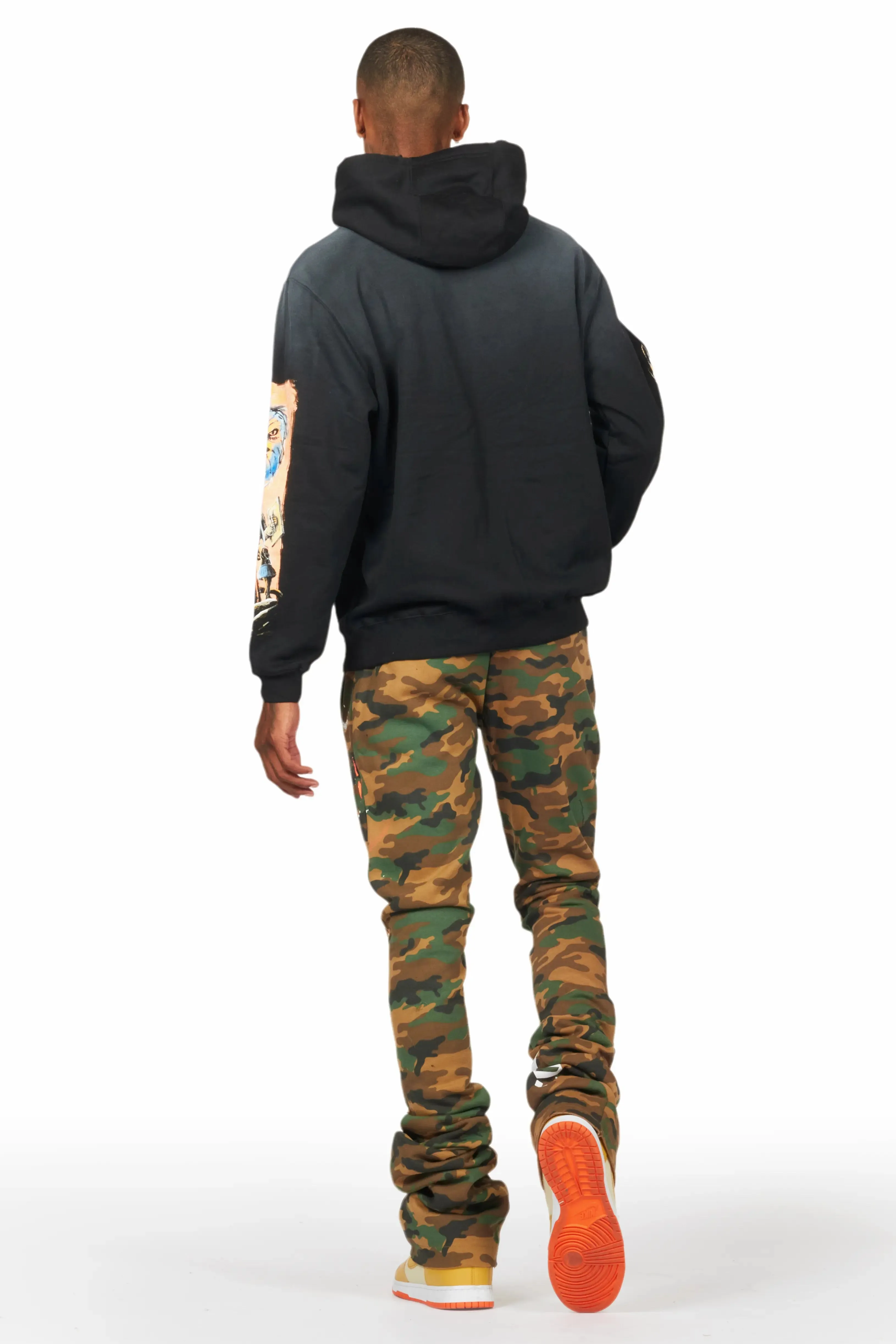 Adwin Painter Faded Camo Super Stacked Flare Pants