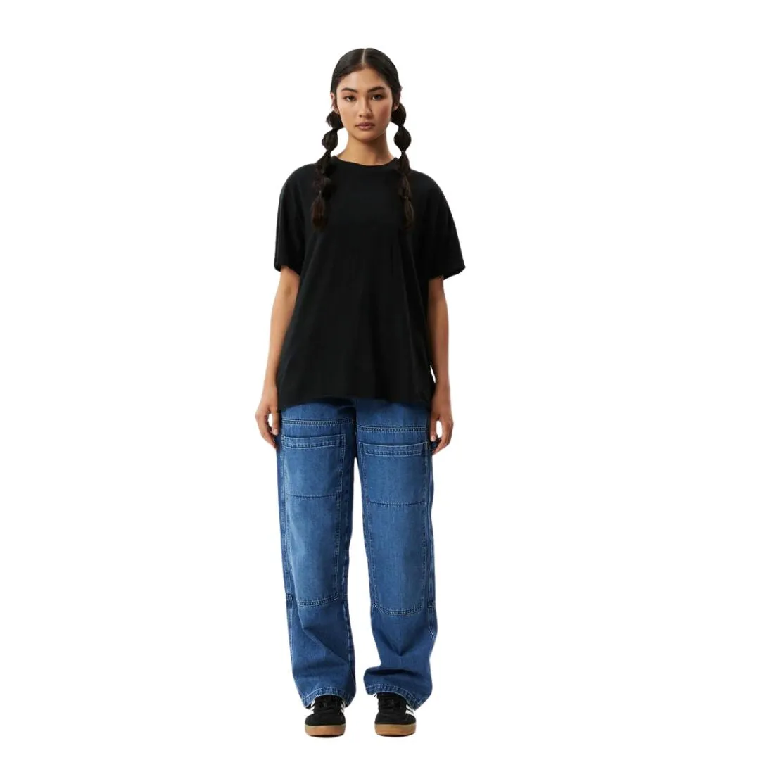Afends Womens Slay Hemp Oversized T-Shirt - Black