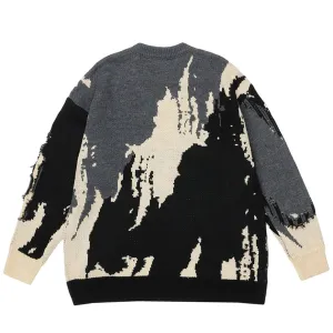 Aidase Punk Knitted Sweaters Men Distressed Designer Oversized Harajuku Streetwear Sweaters Fall Winter Hip Hop Knit Pullovers Tops