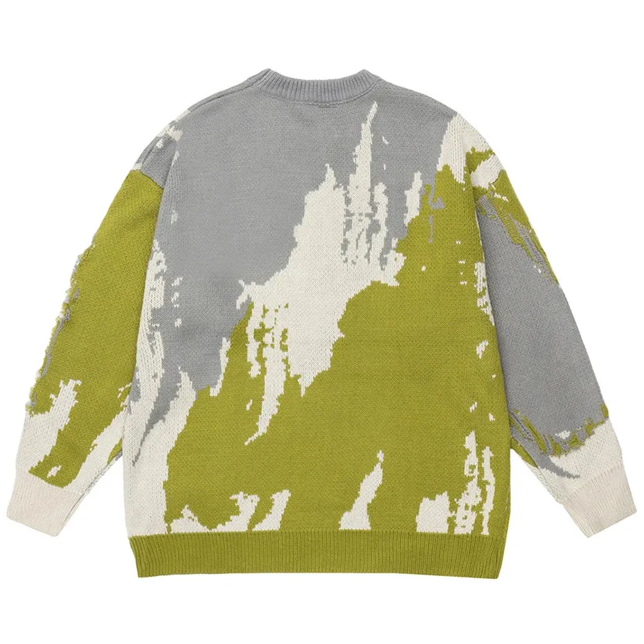 Aidase Punk Knitted Sweaters Men Distressed Designer Oversized Harajuku Streetwear Sweaters Fall Winter Hip Hop Knit Pullovers Tops