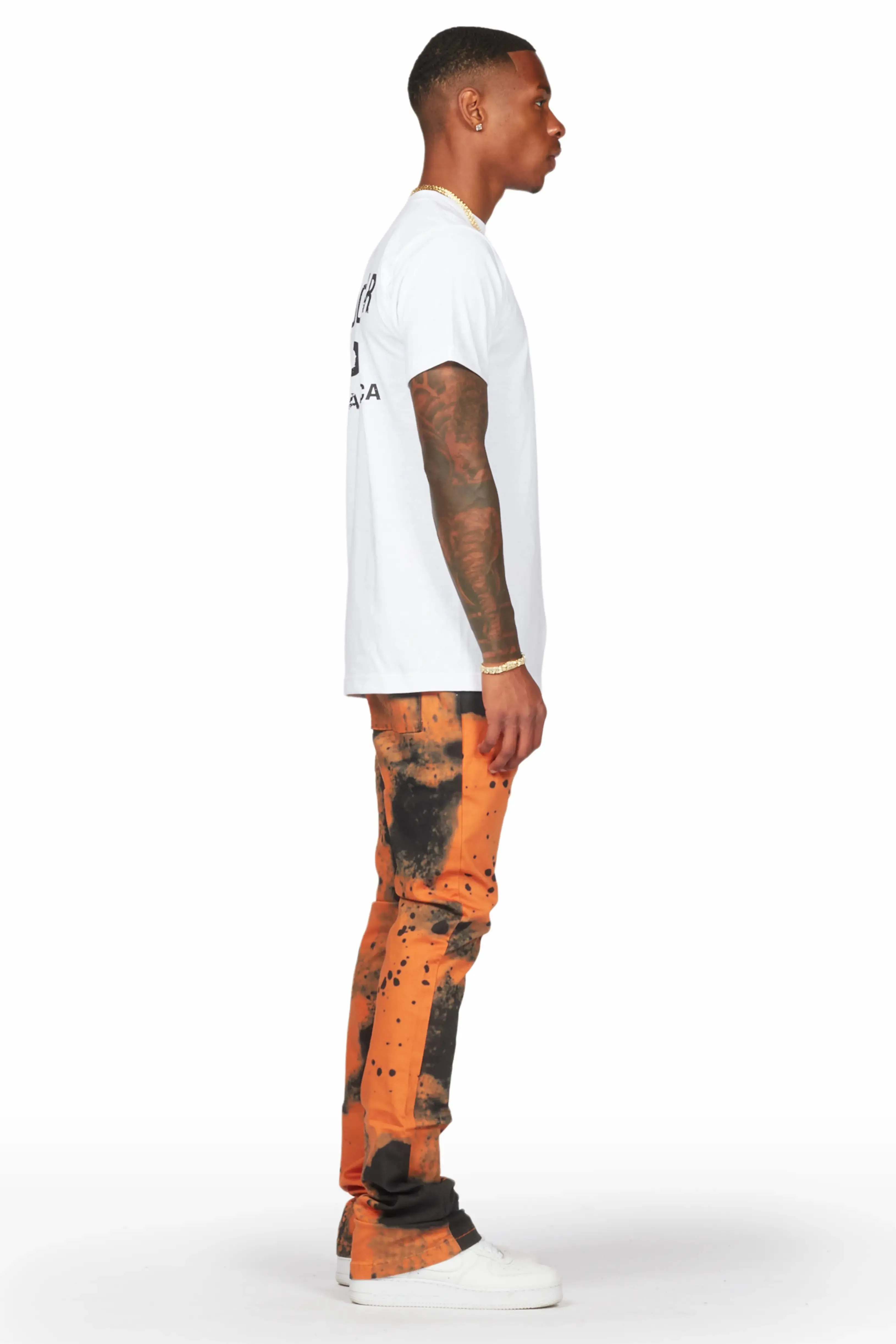 Alam Orange Stacked Flare Pant
