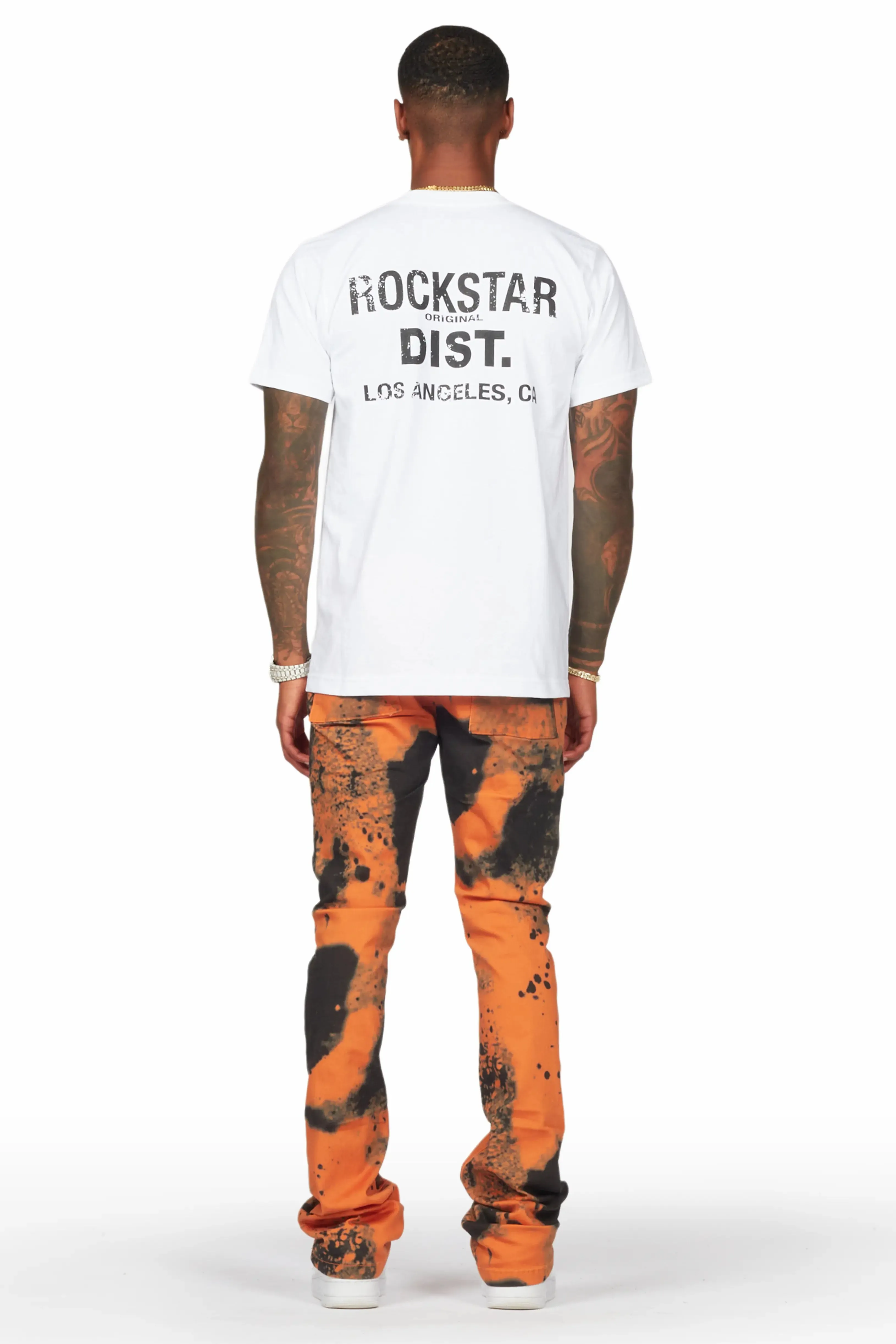 Alam Orange Stacked Flare Pant