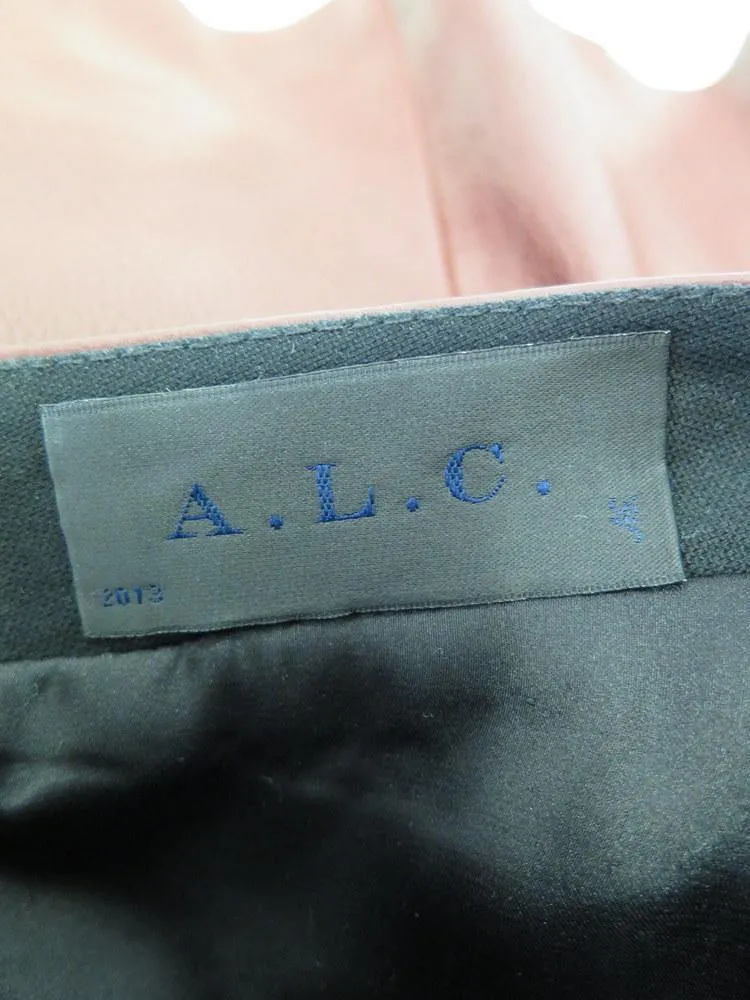 A.L.C. Women's Skirt: Red Leather Size 2, Pre-owned