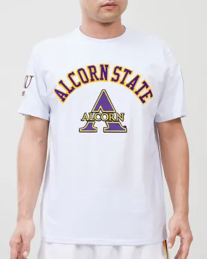 ALCORN STATE UNIVERSITY CLASSIC MEN'S STACKED LOGO TEE (WHITE)