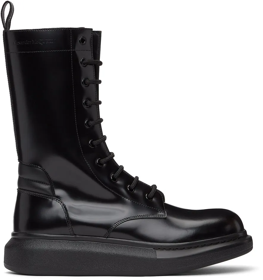 Alexander McQueen Black Worker Combat Boots