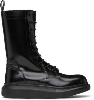 Alexander McQueen Black Worker Combat Boots