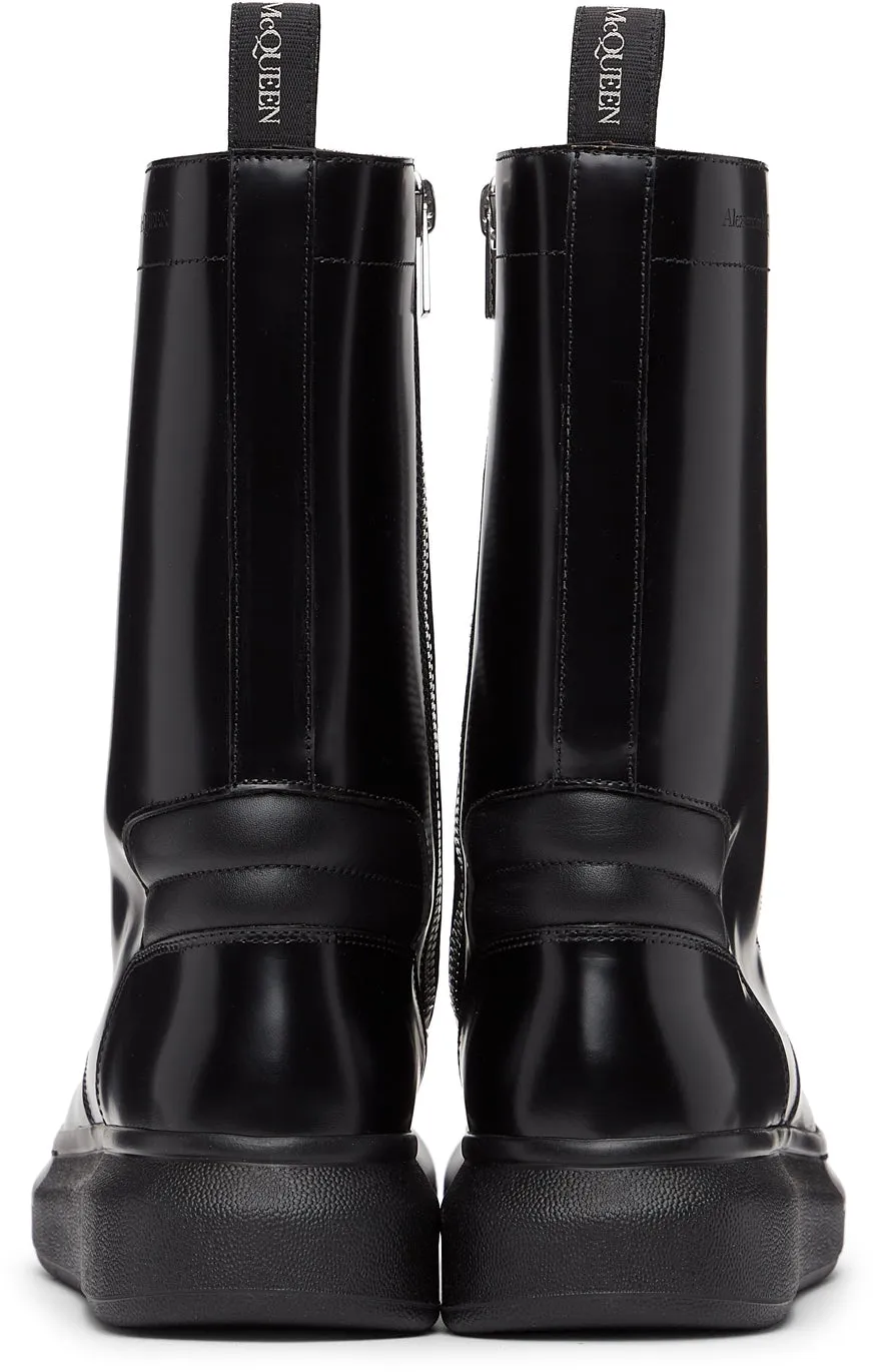 Alexander McQueen Black Worker Combat Boots