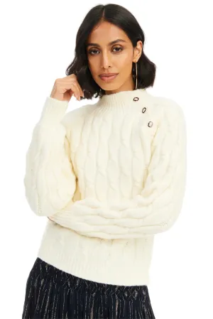 ALL Florence Button Sweater in Ivory
