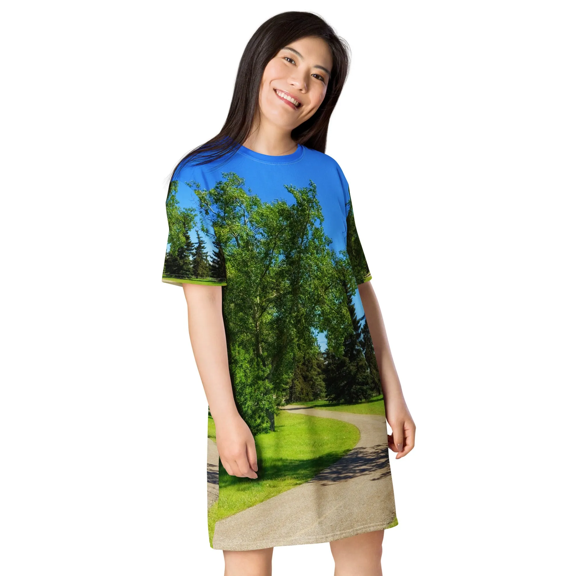 All-Over T-Shirt Dress - Calgary in the Summer