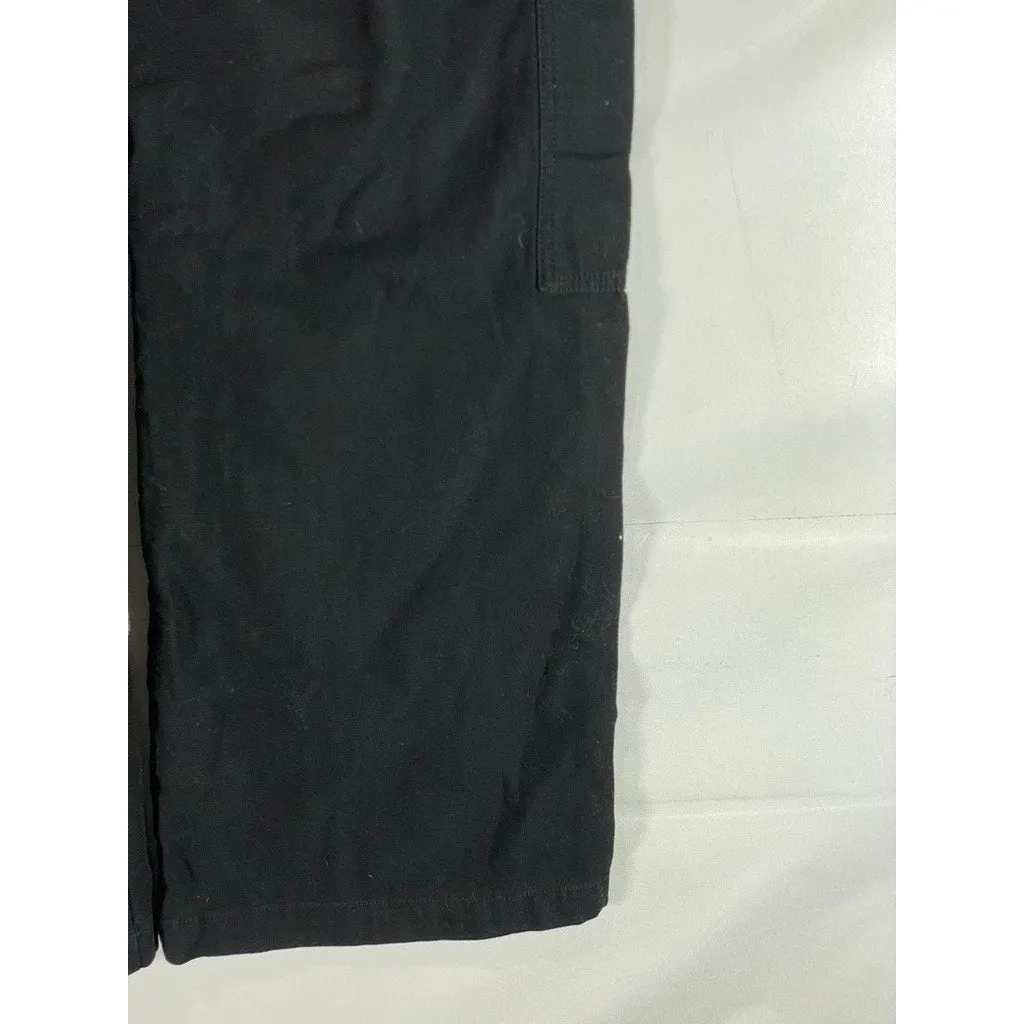 ARITZIA GOLDEN BY TNA Women's Black/Blue Floral Embroidered Cargo Pants SZ 6