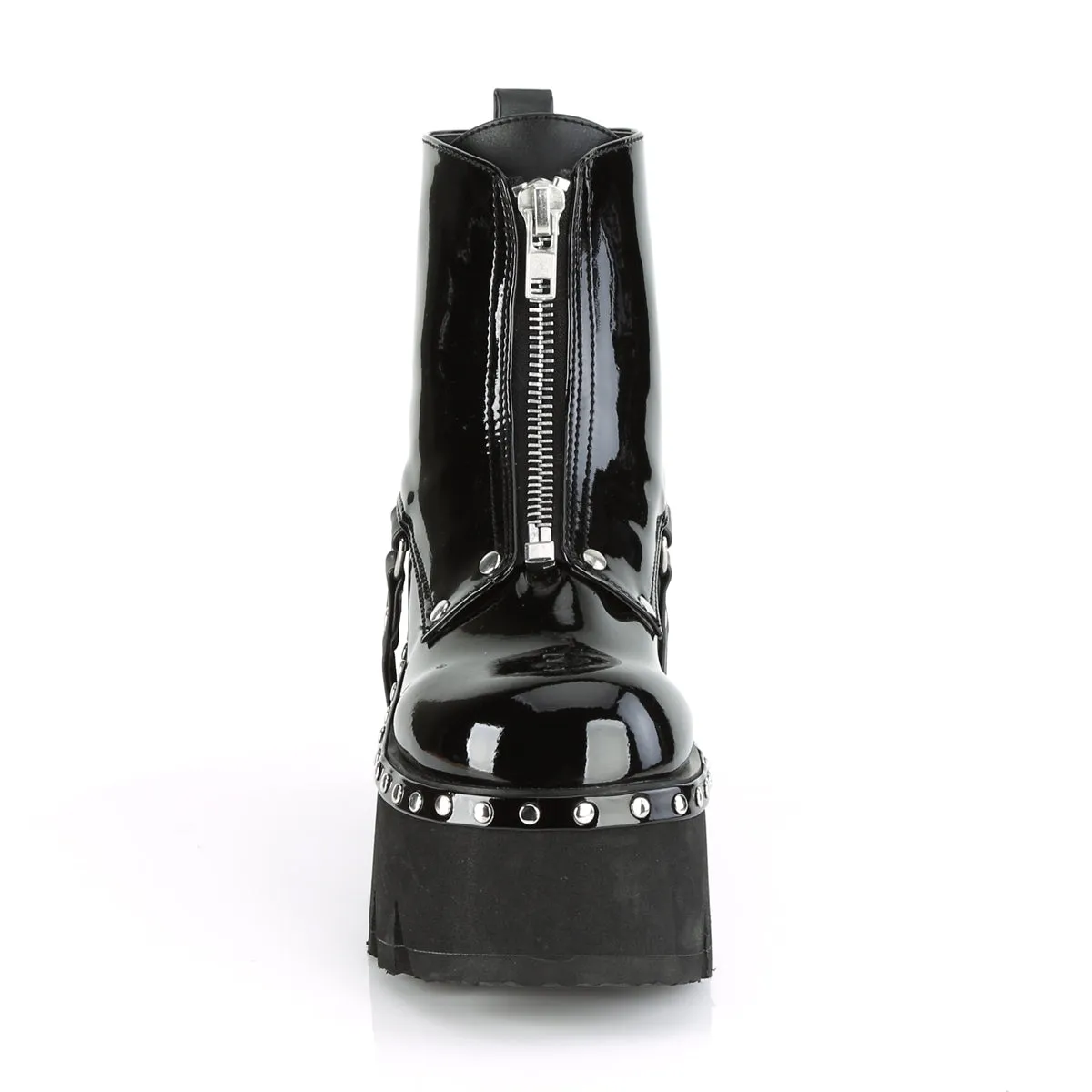 ASHES-100 DemoniaCult Black Sexy Women's Ankle Boots (Alternative Footwear)