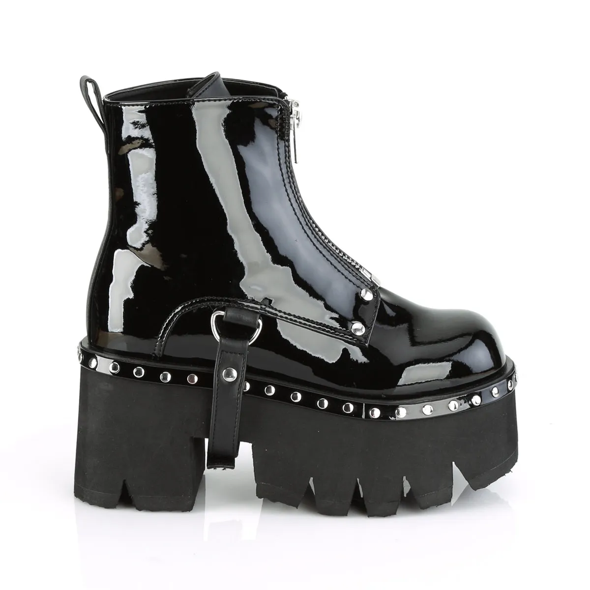 ASHES-100 DemoniaCult Black Sexy Women's Ankle Boots (Alternative Footwear)