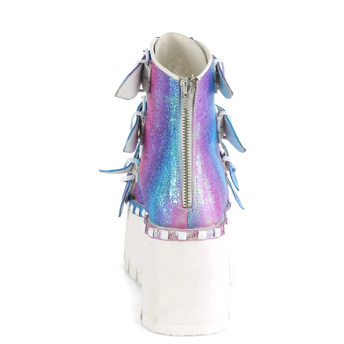 ASHES-70 DemoniaCult Purple Multi Sexy Women's Ankle Boots (Alternative Footwear)